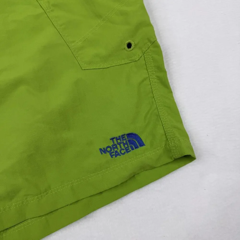 North Face Board Shorts Mens 34 Green Solid Swim Trunks Quick Dry Beach